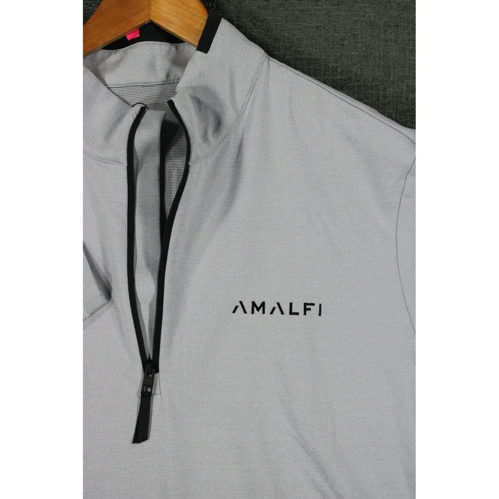 G/FORE Amalfi Mens Quarter Zip Pullover Grey Golf Performance Shirt Large L